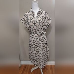 Beige and Black Patterned Dress